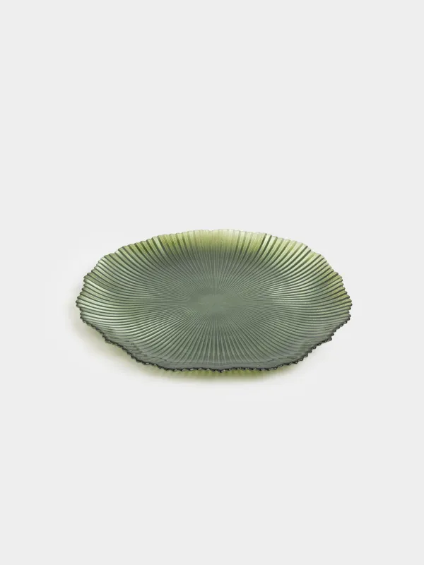 Түскі ас тәрелкесі, 28 см, шыны Р, жасыл, Ribby color, image-1