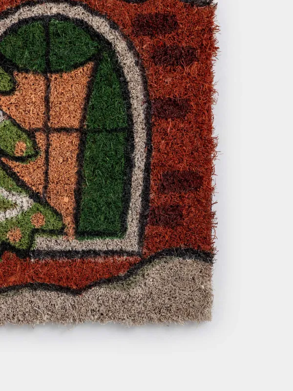 Есік алды кілемшесі, 40х60 см, кокос/ПВХ, фигуралы, қызыл, Үй, House built, image-4