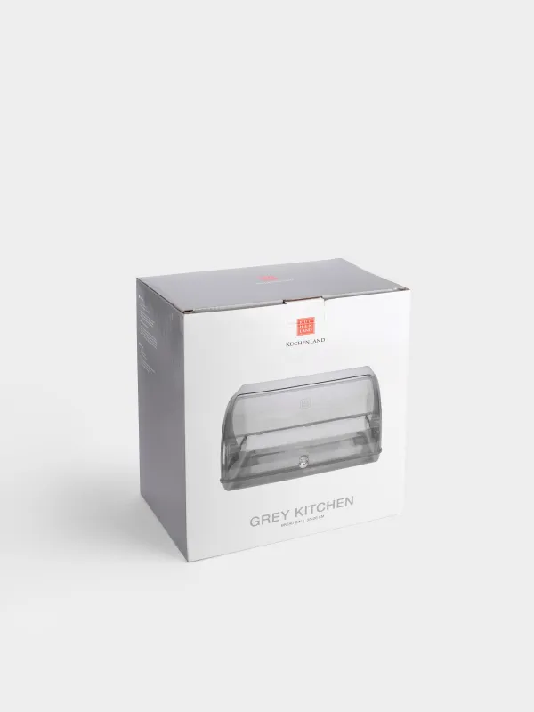 Хлебница, 30х26х17 см, пластик, прямоугольная, светло-серая, Grey kitchen, image-5