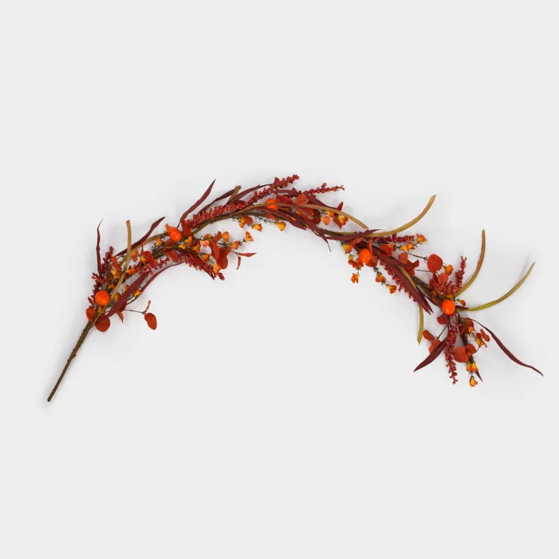 Сәндік бұтақ-гирлянд, 1,1 м, пластик/қағаз, Күзгі композиция, Forest symphony decor