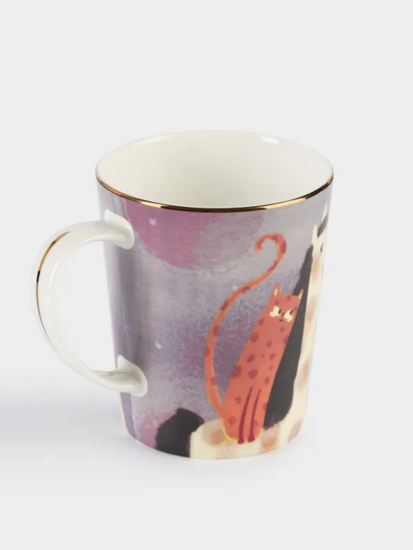 Кружка, 350 мл, Лошади и кот, Horse cute, image-1