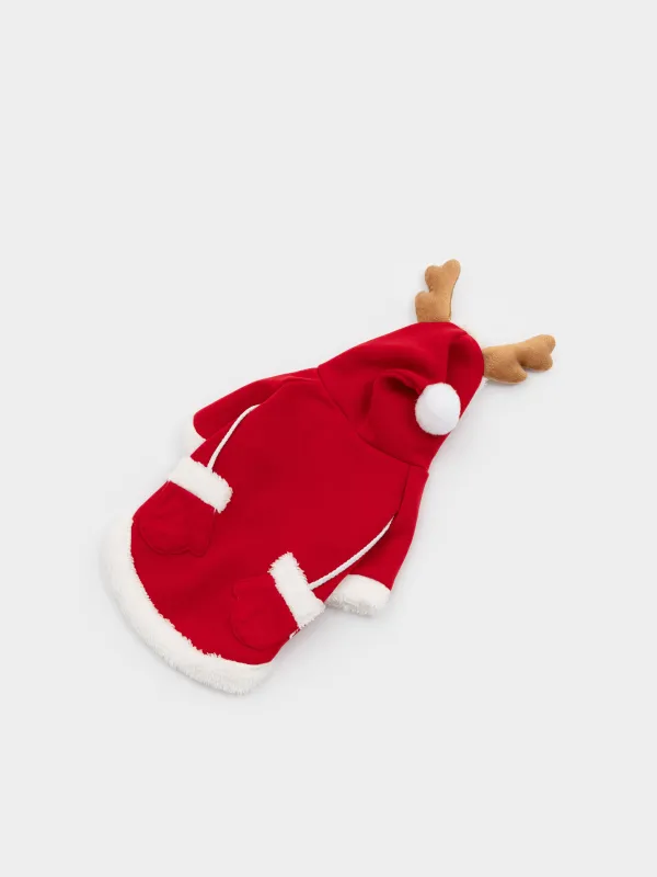 Жануарларға арналған костюм, 40 см, өлшемі L/XL, карнавалдық, полиэстер, қызыл, Қолғаптар, Christmas pet, image-2