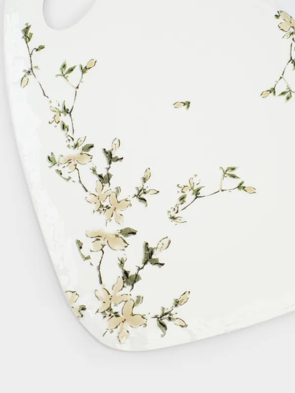 Подставка под горячее, 18х24 см, керамика/пробка, белая, Цветы, Florin, image-3