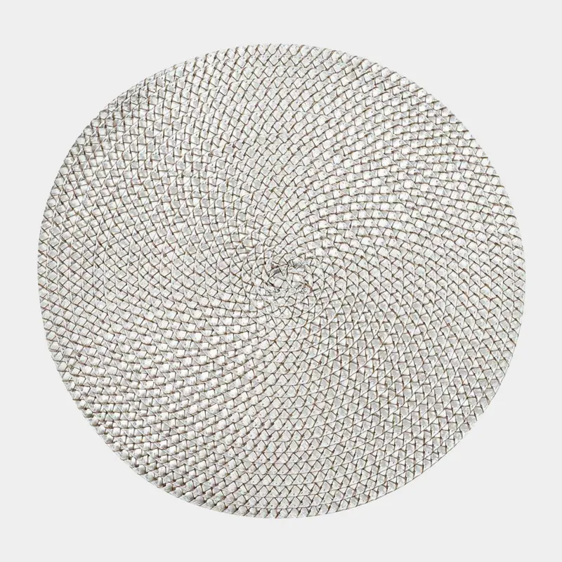 Аспап астындағы майлық, 38 см, полипропилен/ПЭТ, дөңгелек, күміс, Circle braid