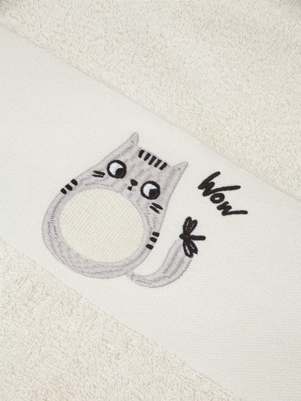 Балалар сүлгісі, 70х120 см, мақта, ақшыл сұр, Мысық, Cat, image-5