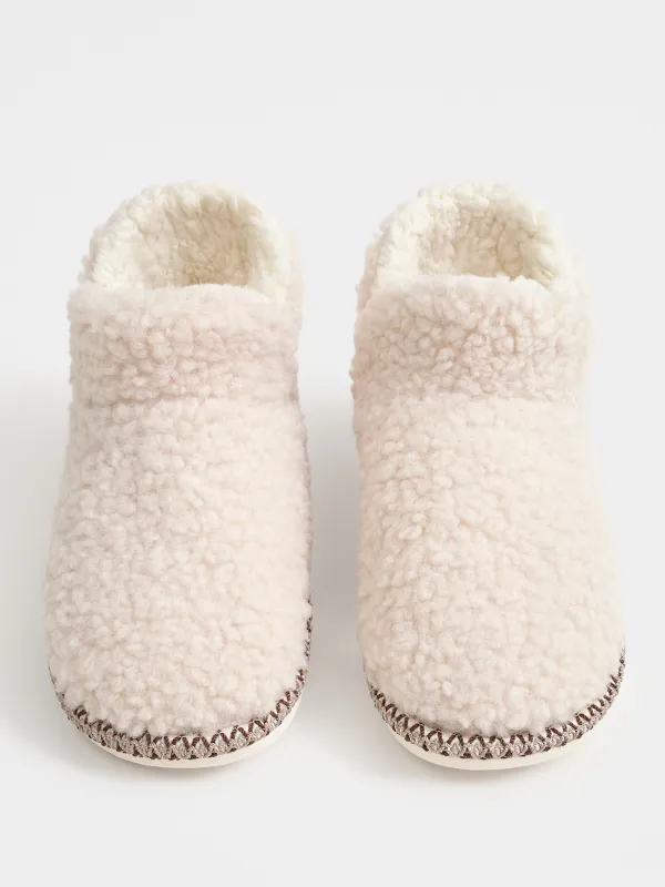 Тапочки домашние, высокие, молочные, Cozy winter, image-4