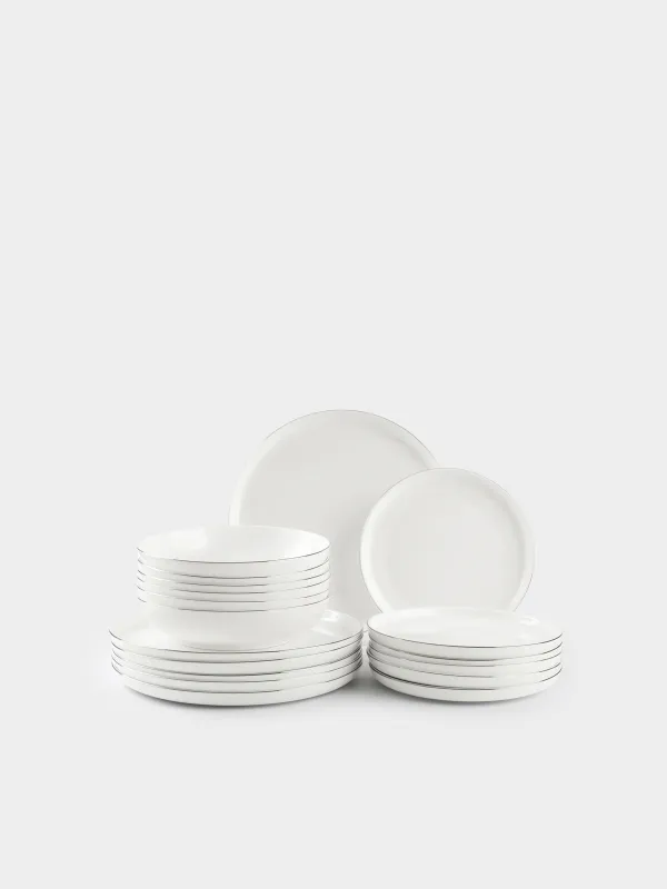 Сервиз обеденный, 6 перс, 18 пр, фарфор F, белый, Ideal silver, image-0