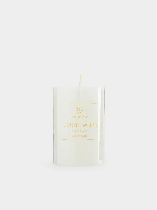 Хош иісті шам, 10 см, цилиндрлік, ақ, жаңа хош иіс, Luxury white, image-3