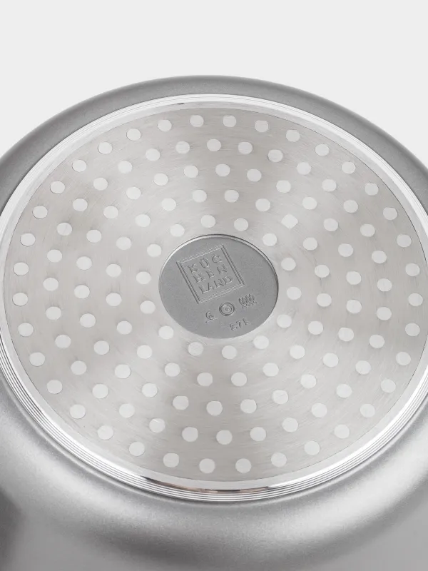 Кәстрөл, 20 см, 2,7 л, қақпағы бар, жабыны бар, алюминий, сұр-қара, Mintali, image-4