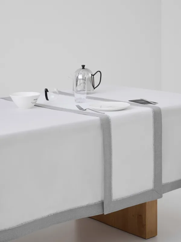 Жұмыс үстелі жолы, 40х160 см, полиэстер, АҚ және сұр, Milky way, image-5