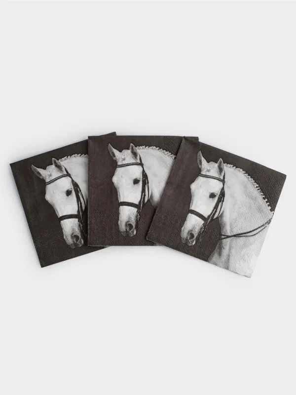 Салфетки бумажные, 21х21 см, 20 шт, Horse, image-2