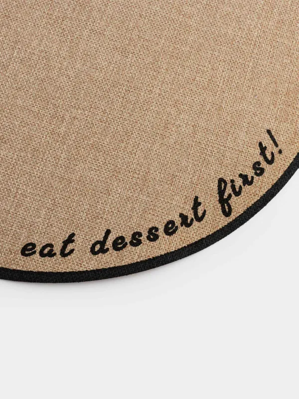 Салфетка под приборы, 38 см, полиэстер, круглая, песочная, Outline, image-3