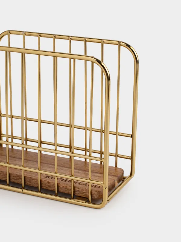 Майлық салғыш, 14 см, металл/ағаш, алтын, Twist gold, image-3