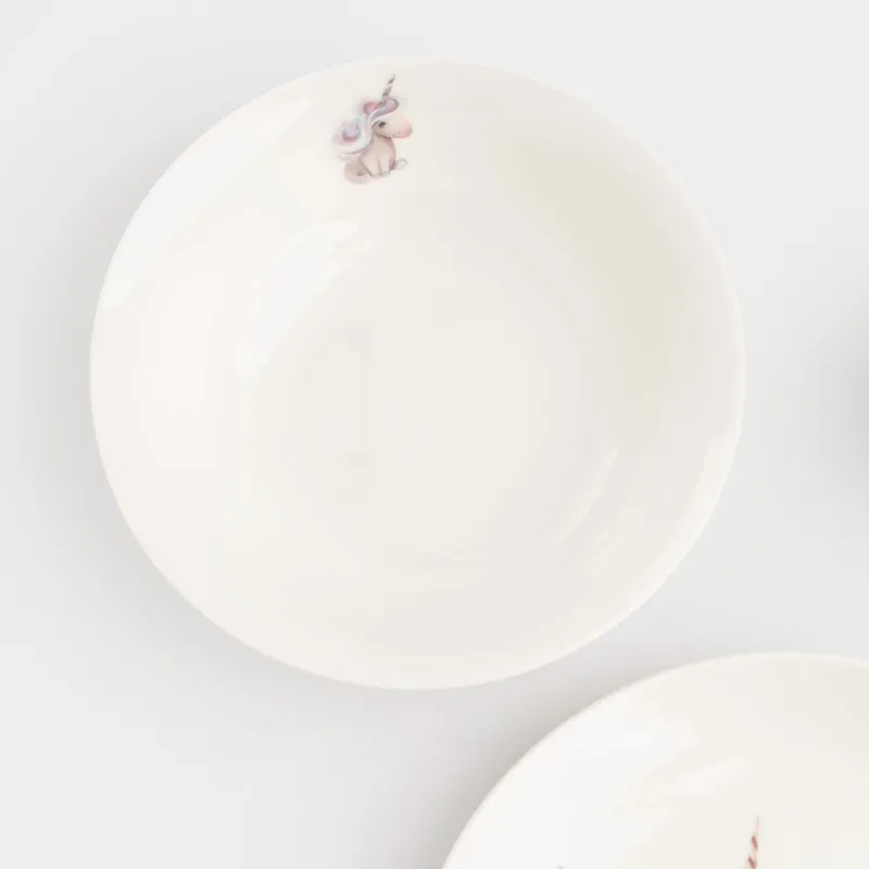 Балаларға арналған ыдыс-аяқ жинағы, 3 зат, фарфор N, ақ, Бір мүйізді және ай, Unicorn, image-4