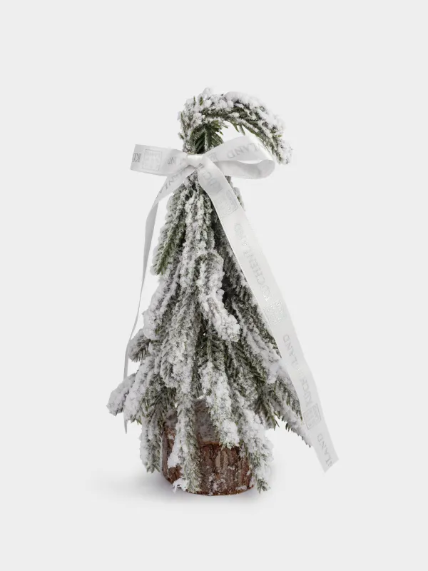 Ель искусственная, 20 см, с подсветкой, пластик/дерево, Заснеженная ель, Conifer curved, image-1