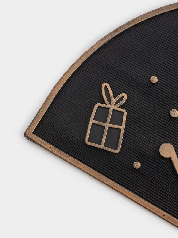 Есік алды кілемшесі, 45х75 см, резеңке, жартылай шеңберлі, қара-күміс, Welcome, Home deco, image-4