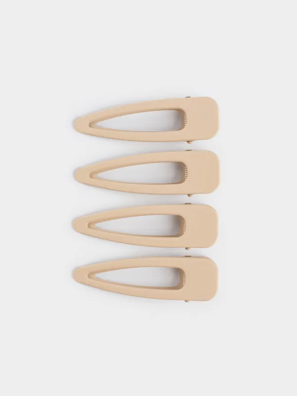 Шаш қыстырғыш, 8 см, 4 дана, металл, сарғылт, Basic, image-0