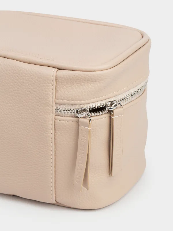 Косметикалық сөмке, 18х15 см, полиуретан, сарғылт-қоңыр, Memo, image-3