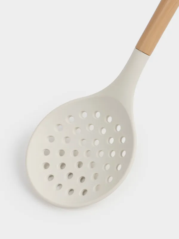 Шумовка, 32 см, силикон/пластик, бежевая, Letia, image-2