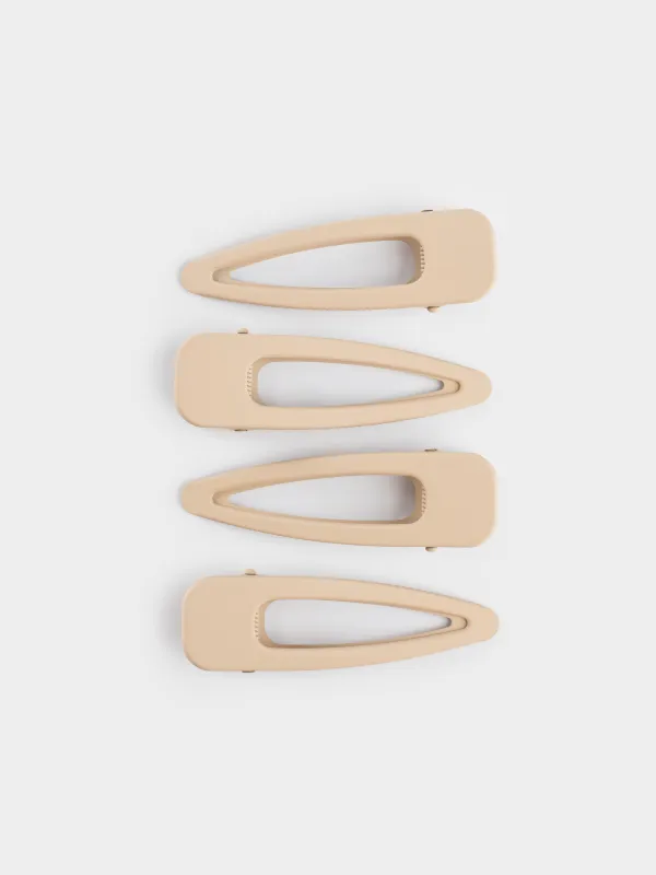 Шаш қыстырғыш, 8 см, 4 дана, металл, сарғылт, Basic, image-2