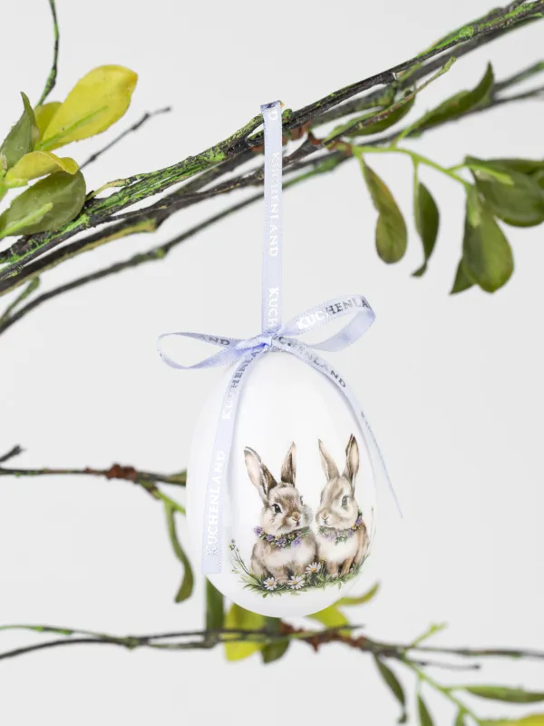 Подвеска, пасхальное яйцо, 8 см, пенопласт, Кролики, Easter, image-2