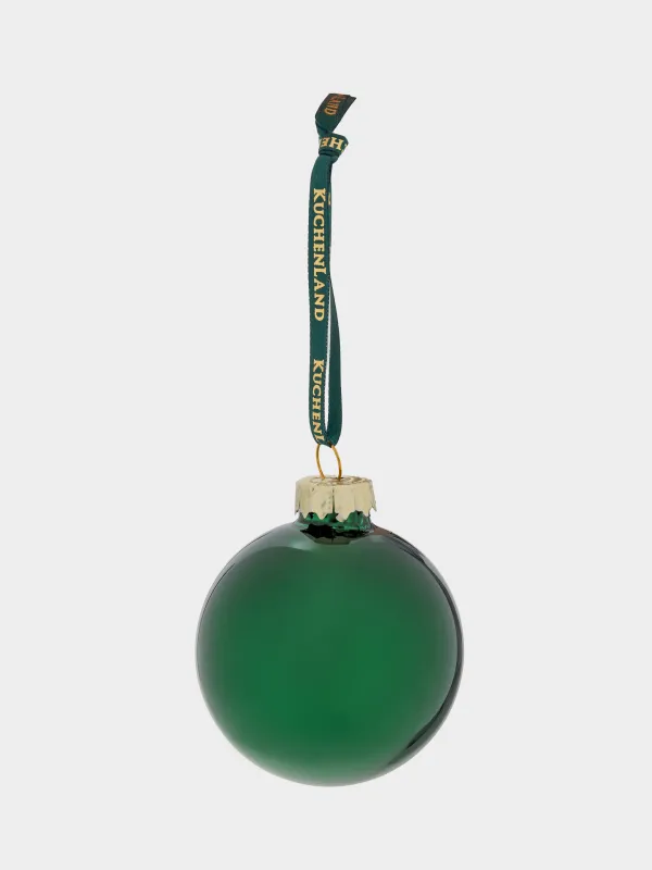 Набор елочных игрушек, 6 см, 6 шт, стекло, зеленый, Шар, Ball sparkle, image-3