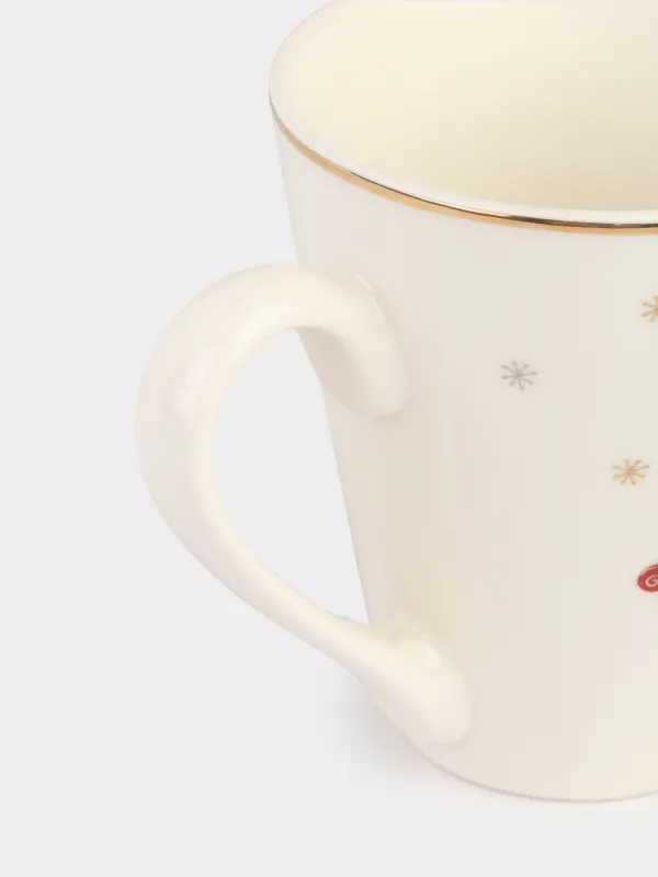 Саптыаяқ, 300 мл, фарфор N, ақ, Сыйлықтары бар жылқы, Horse christmas, image-2