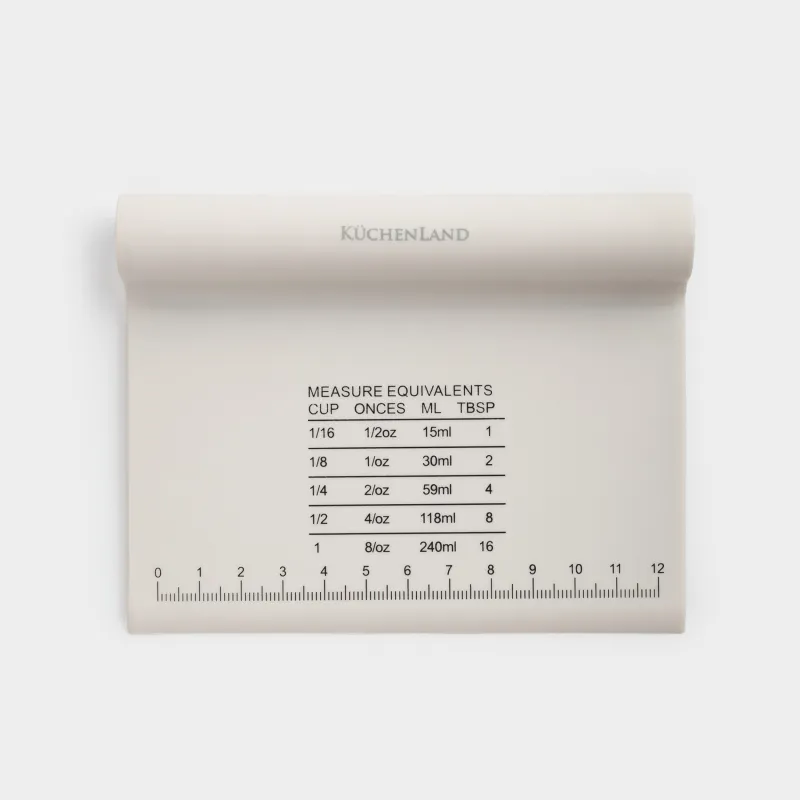 Шпатель кондитерский, 13 см, с линейкой, силикон, бежевый, Bakery