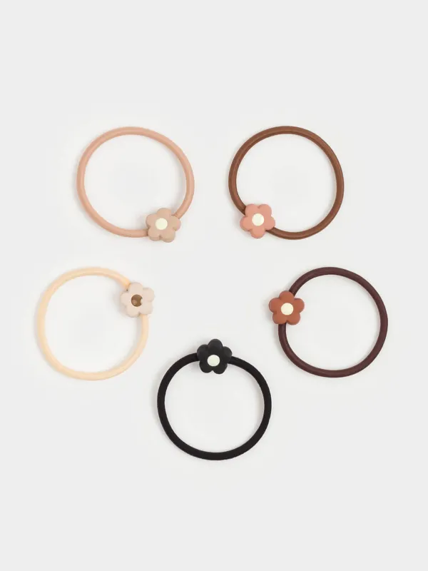 Шашқа арналған серпімді жолақ, 4 см, 5 дана, полиэстер / пластик, микс, гүл, Gracile, image-0