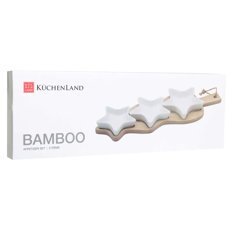 Тіскебасар жинағы, 3 зат, түпқоймада, керамика/бамбук, Жұлдыздар, Bamboo, image-4