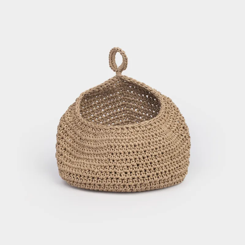 Сақтау себеті, 27х36 см, тоқылған, аспалы, полиэстер, дөңгелек, қоңыр, Bolsa