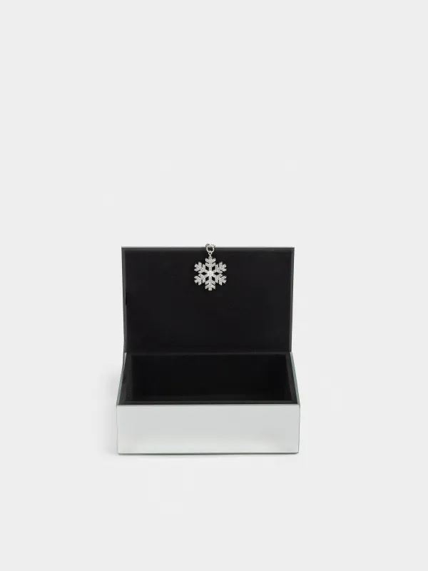 Зергерлік қобдиша, 15х10 см, шыны, айнасы бар, Қар ұшқыны, Glossy, image-3