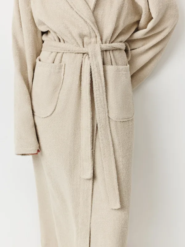 Халат домашний с длинным рукавом, бежевый, Aravina, image-3