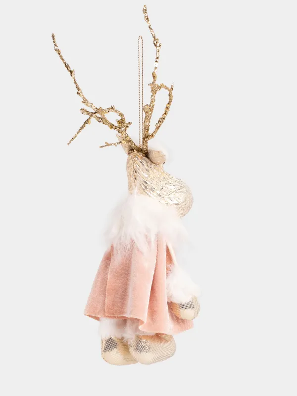 Игрушка елочная, 24 см, полиэстер/пенопласт, шампань, Олень, Figure Christmas Fuzz, image-1