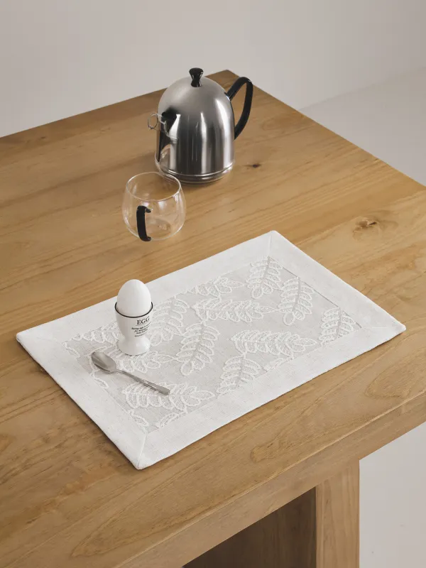 Салфетка под приборы, 30х45 см, полиэстер, прямоугольная, молочная, Листья, Fall foliage, image-2