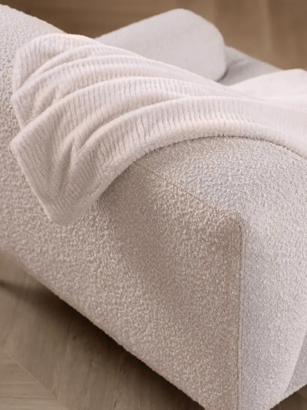 Жамылғы, 130х170 см, қайтымды, жасанды үлбір/фланель, сүт түстес, Жолақтар, Flannel, image-7