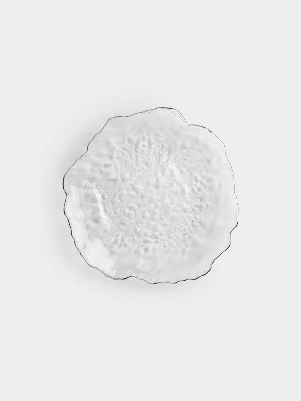 Ыдыс, 30 см, шыны, күміс жиектері бар, Nautilus silver, image-0