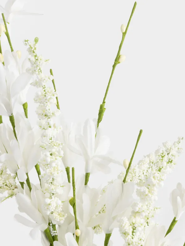 Сәндік бұтақ, 84 см, полиэстер/пластик, Ақ баршынгүл, Flower garden, image-3