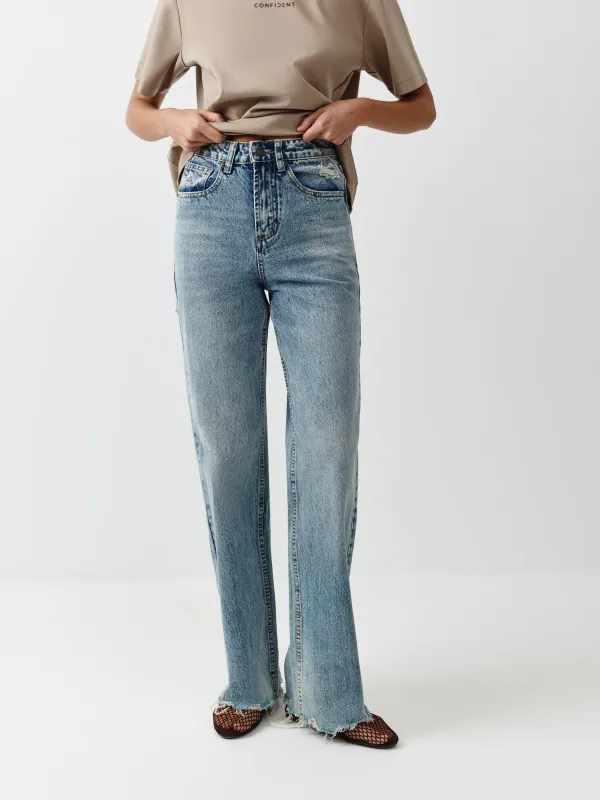 Әйелдер джинс шалбары, өлшемі 42, биік, мақта, ашық көк, Rochelle, image-1