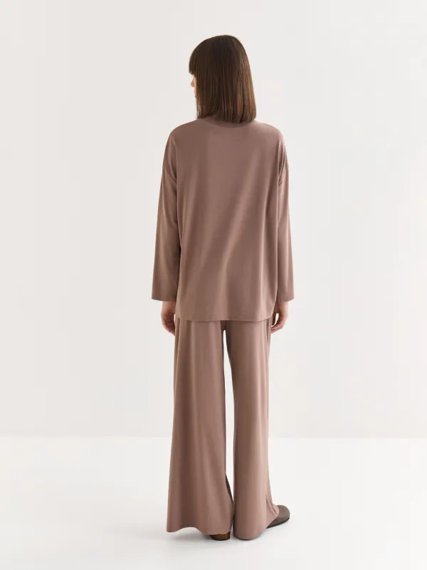 Әйелдерге арналған лонгслив, үйге арналған, өлшемі XL, мақта/вискоза/спандекс, сарғыш меланж, Wiana, image-4