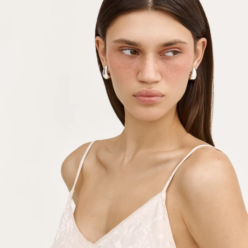 Пусет сырғалары, 2 см, 2 дана, CCB пластик, күміс түстес, Jewelry