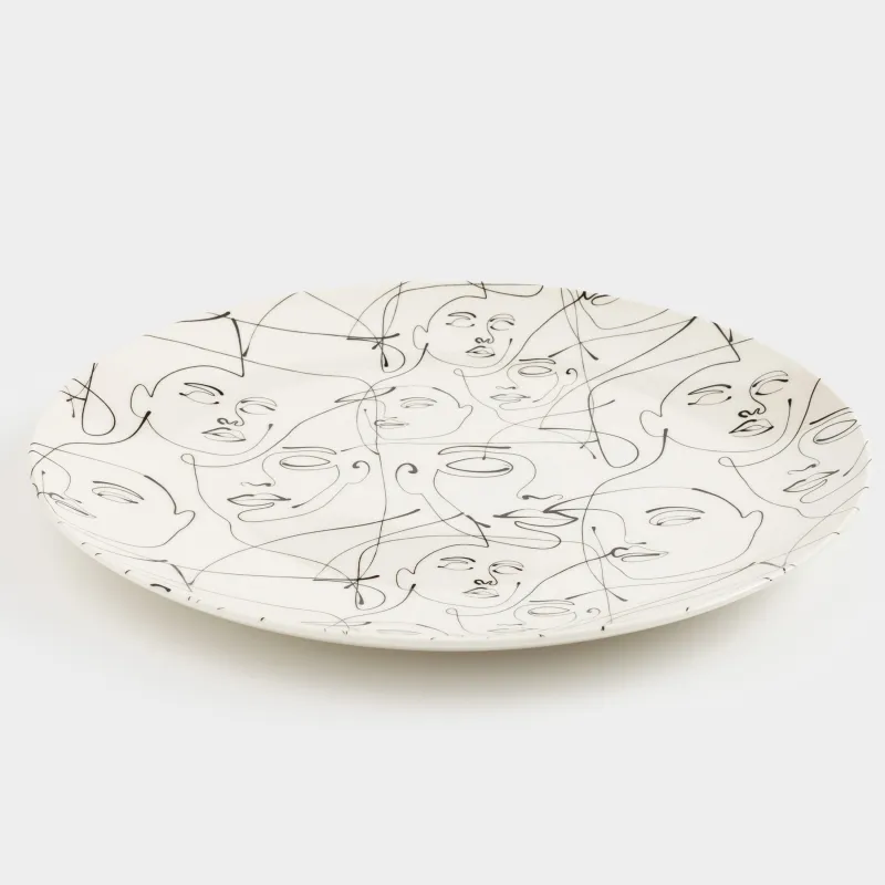 Түскі ас тәрелкесі, 27 см, 2 дана, фарфор N, сүт түстес, Абстрактті беттер, Face, image-3