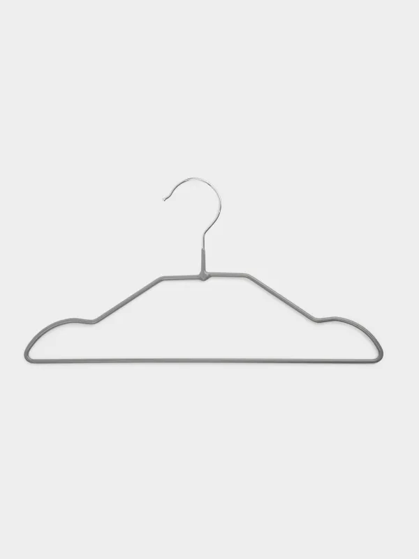 Вешалка-плечики, 28 см, 5 шт, детская, металл с покрытием, серая, Colorful house, image-2