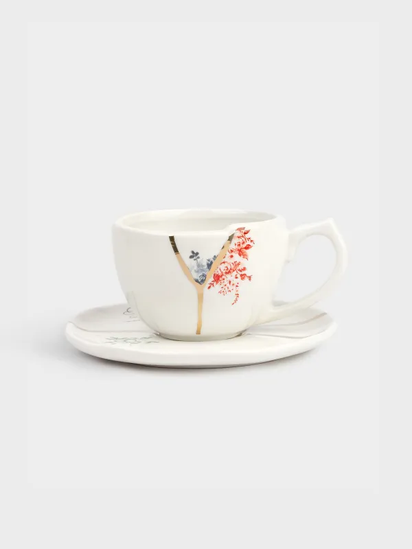 Пара чайная, 1 перс, 2 пр, 320 мл, керамика D, бело-золотистая, Пожелание, Revival, image-0