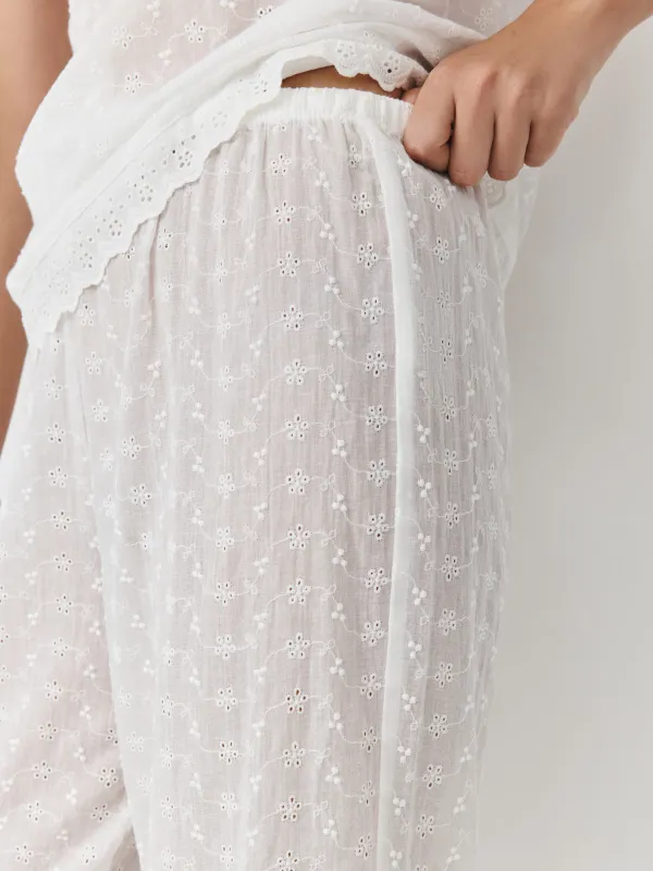 Әйелдер шалбары, үйге арналған, өлшемі S, мақта К, ақ, Өрнектер, Deremisa, image-1