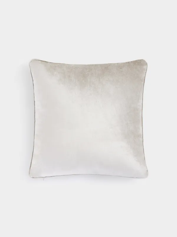 Подушка декоративная, 50х50 см, вельвет/бисер, молочная, Лошадь, Horse, image-1