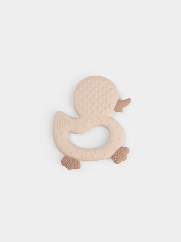Игрушка-прорезыватель, 9х10 см, силикон, бежевая, Утенок, Kiddy, image-2