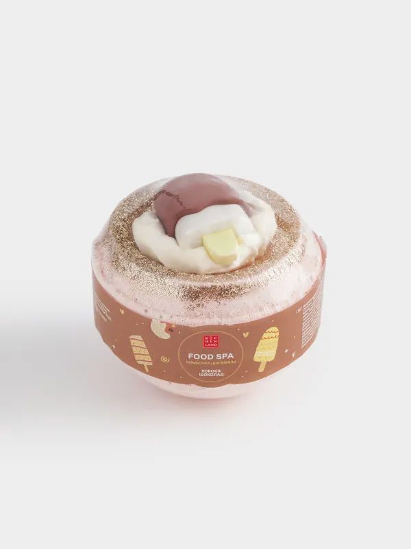 Бомбочка для ванны, с игрушкой, Кокос и шоколад, Food spa, image-4