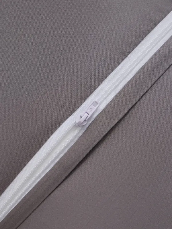 Төсек-орын жабдықтарының жиынтығы, еуро, tencel 300 ТС, сұр, Гүлдер мен жапырақтар, Tencel, image-5