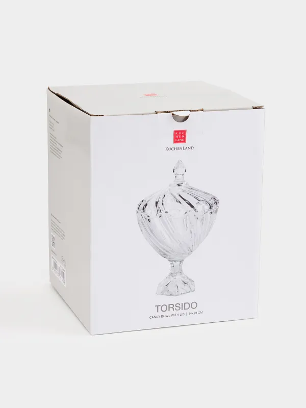 Кәмпит ыдысы, 14х23 см, 480 мл, аяқты, қақпағы бар, шыны Р, Torsido, image-5